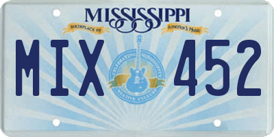 MS license plate MIX452
