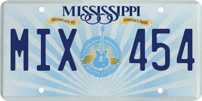 MS license plate MIX454