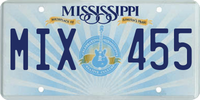 MS license plate MIX455