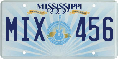 MS license plate MIX456