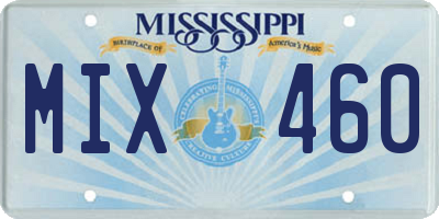 MS license plate MIX460