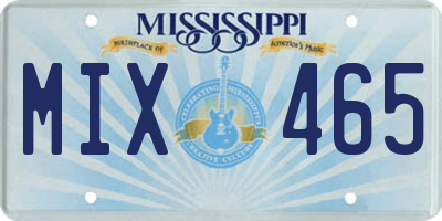 MS license plate MIX465
