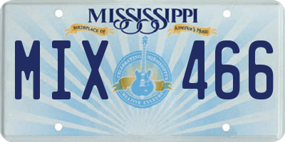 MS license plate MIX466