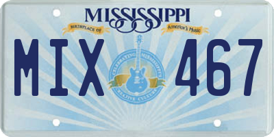 MS license plate MIX467