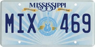 MS license plate MIX469