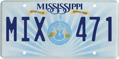 MS license plate MIX471