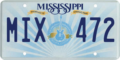 MS license plate MIX472