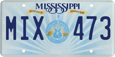 MS license plate MIX473