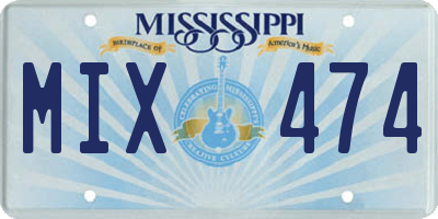 MS license plate MIX474