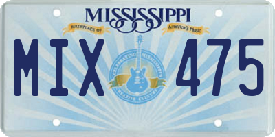 MS license plate MIX475