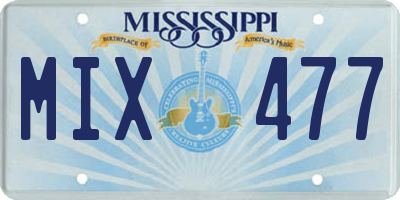 MS license plate MIX477