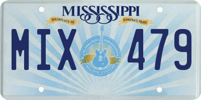MS license plate MIX479