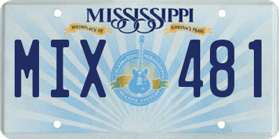 MS license plate MIX481