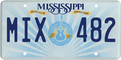 MS license plate MIX482