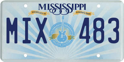 MS license plate MIX483