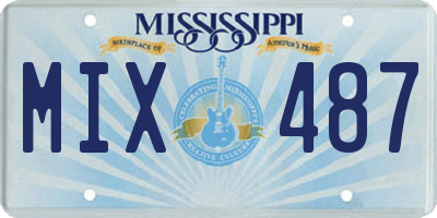 MS license plate MIX487