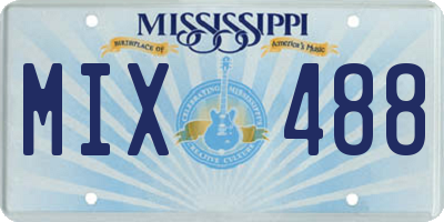 MS license plate MIX488