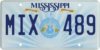 MS license plate MIX489