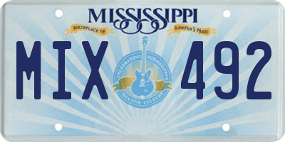 MS license plate MIX492