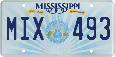 MS license plate MIX493