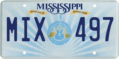 MS license plate MIX497