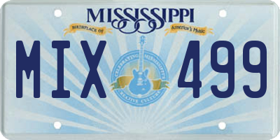 MS license plate MIX499