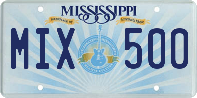 MS license plate MIX500