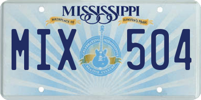 MS license plate MIX504