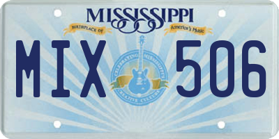MS license plate MIX506