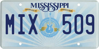 MS license plate MIX509