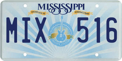 MS license plate MIX516
