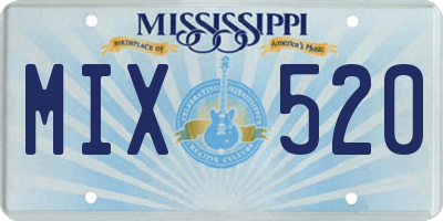 MS license plate MIX520