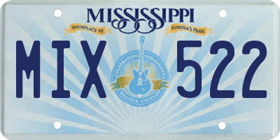 MS license plate MIX522