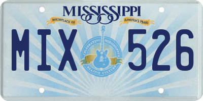 MS license plate MIX526
