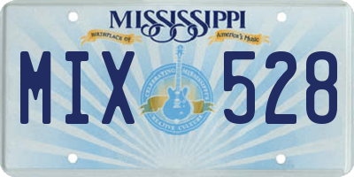 MS license plate MIX528