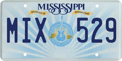 MS license plate MIX529