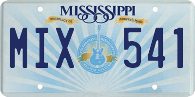 MS license plate MIX541