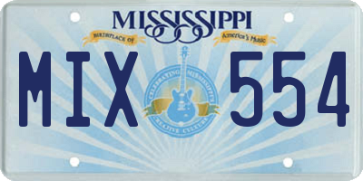 MS license plate MIX554