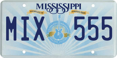 MS license plate MIX555