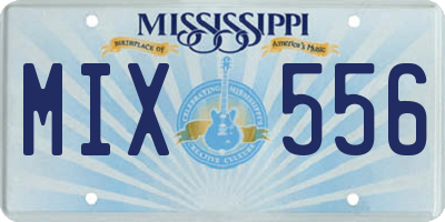 MS license plate MIX556