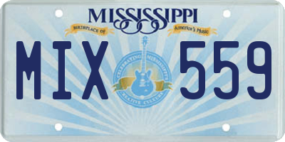 MS license plate MIX559