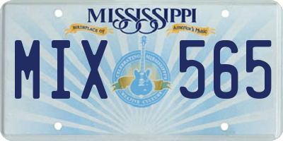 MS license plate MIX565