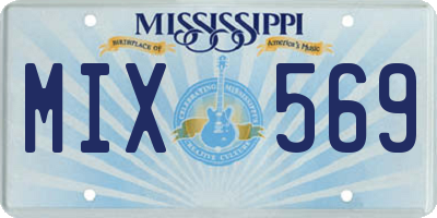 MS license plate MIX569