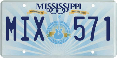 MS license plate MIX571
