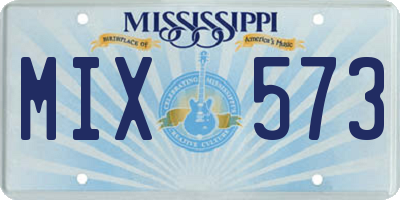 MS license plate MIX573