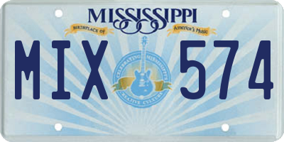 MS license plate MIX574