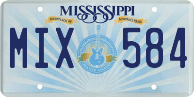 MS license plate MIX584