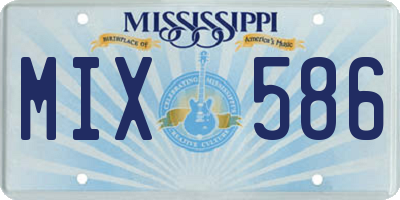 MS license plate MIX586