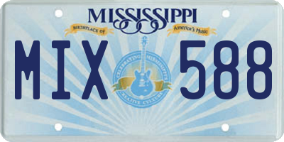 MS license plate MIX588