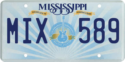 MS license plate MIX589